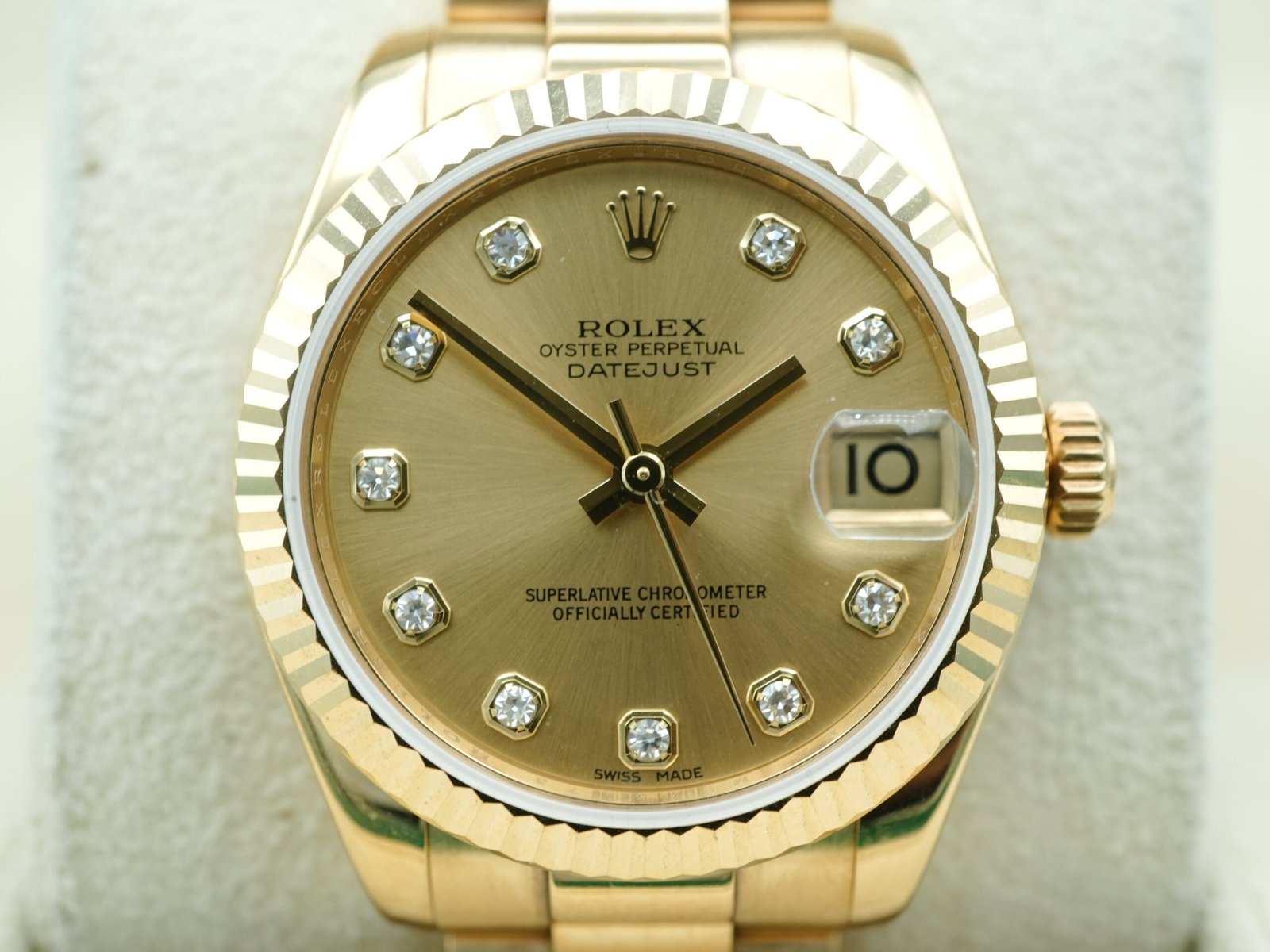 Rolex Datejust 31 mm / Champagne Diamond – President - Image 3