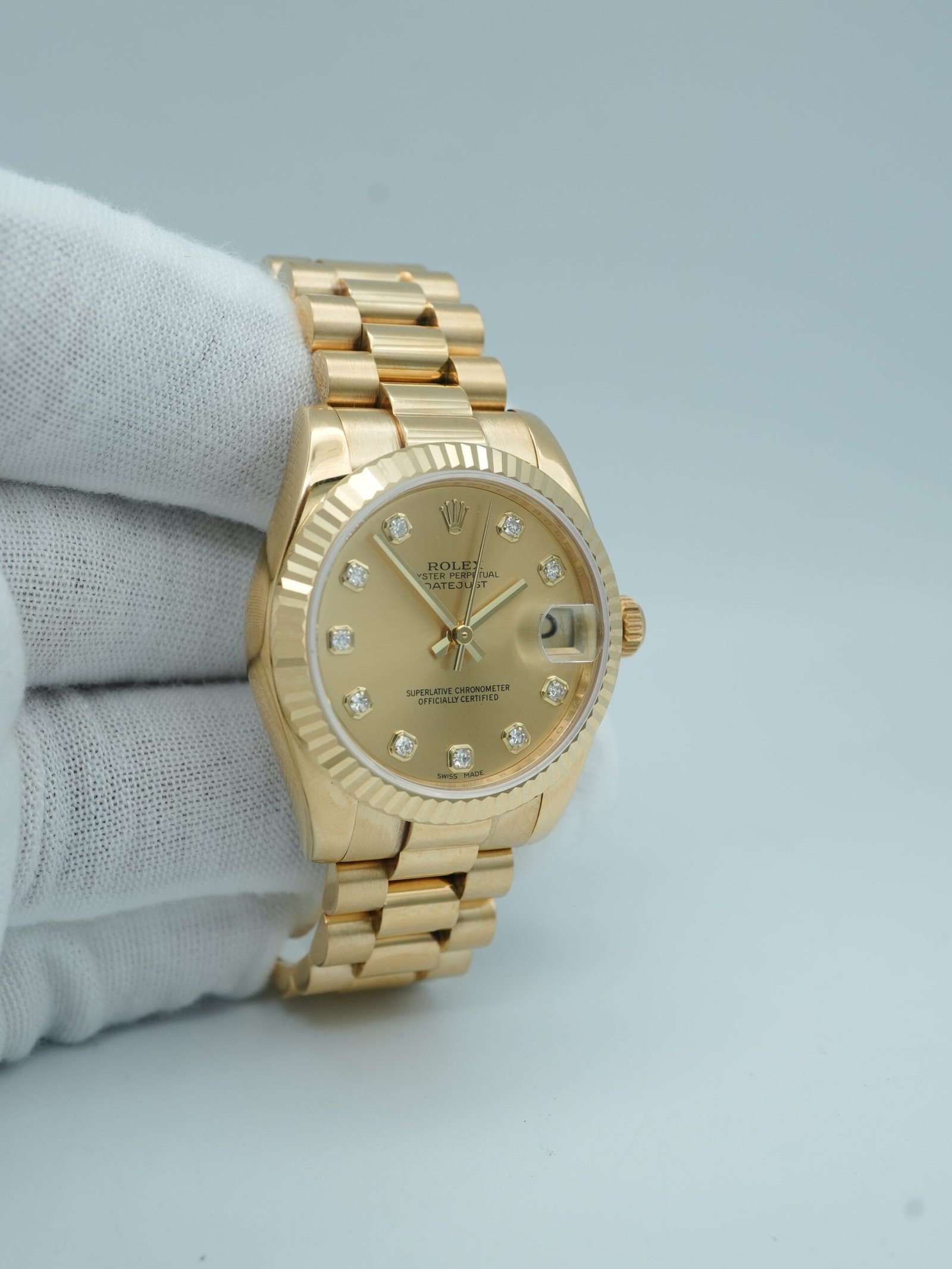 Rolex Datejust 31 mm / Champagne Diamond – President - Image 4